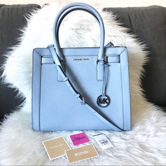 Michael Kors Handbags - NWT Michael Kors Dillon Pale Blue Satchel Tote Bag